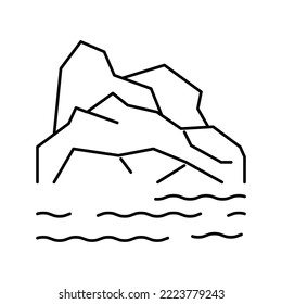 arctic land line icon vector. arctic land sign. isolated contour symbol black illustration