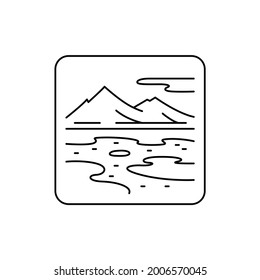 Arctic landscape color line icon. Isolated vector element. Outline pictogram for web page, mobile app, promo