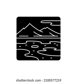 Arctic landscape color line icon. Isolated vector element. Outline pictogram for web page, mobile app, promo