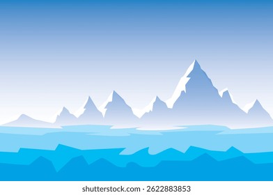 Arctic landscape with icy mountains