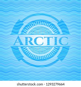 Arctic light blue water wave badge.
