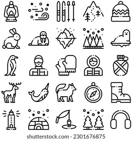 Arctic line vector eps8 icons 