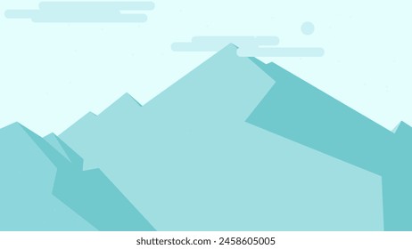 Arctic Majesty: Flat Design of Ice-Capped Mountains