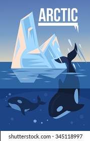 Arctic nature. Vector flat illustration