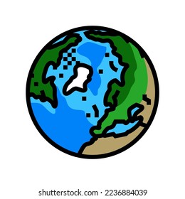 arctic ocean map color icon vector. arctic ocean map sign. isolated symbol illustration