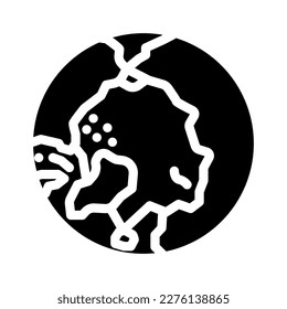 arctic ocean map glyph icon vector. arctic ocean map sign. isolated symbol illustration