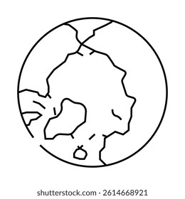 arctic ocean map line icon vector. arctic ocean map sign. isolated contour symbol black illustration