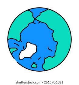 arctic ocean map line icon vector. arctic ocean map sign. isolated symbol illustration