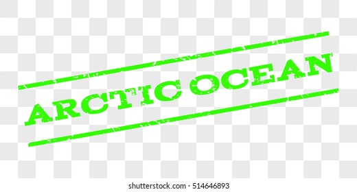 Arctic Ocean watermark stamp. Text tag between parallel lines with grunge design style. Rubber seal stamp with scratched texture.