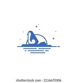 Arctic penguin logo design. Penguin logo template. Modern design. Flat logos. Vector illustration