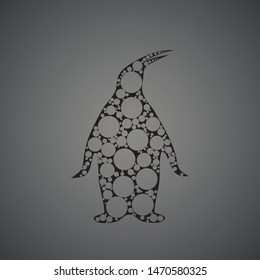 Arctic pinguin vector silhouette. Animal illustration on background. Good for logo, icon or brand desing. From creative collection.
