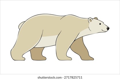 Ilustração isolada do vetor do urso polar ártico sobre fundo branco