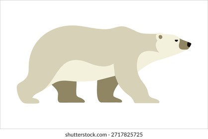 Ilustração isolada do vetor do urso polar ártico sobre fundo branco