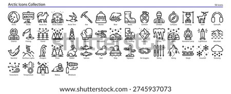 Arctic Polar Region and Cold Climate Icons