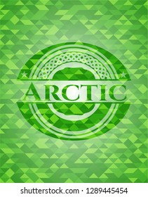 Arctic realistic green mosaic emblem
