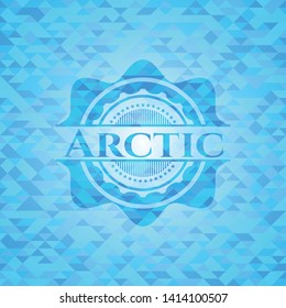 Arctic realistic sky blue emblem. Mosaic background
