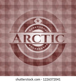 Arctic red geometric pattern emblem. Seamless.