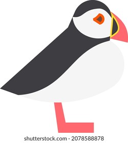 Arctic seabird. Sea parrot icon. Atlantic puffin bird