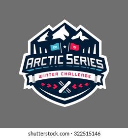 Arctic sports winter competition graphic design logo emblem