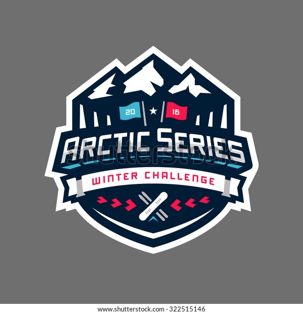 Arctic sports winter competition graphic design\
logo emblem