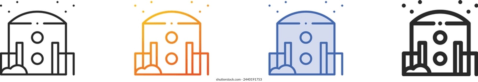 arctic station icon.Thin Linear, Gradient, Blue Stroke and bold Style Design Isolated On White Background