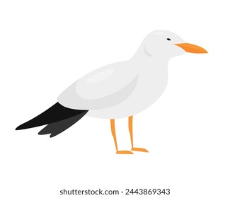 Arctic tern bird. Arctic and antarctic animals, snow ocean fauna cartoon vector illustration