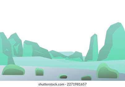 Arctic view with pieces of ice. Winter landscape. Harsh cold nature. Snow and ice frost.Isolated on white background. Cartoon fun style. Flat design. Vector
