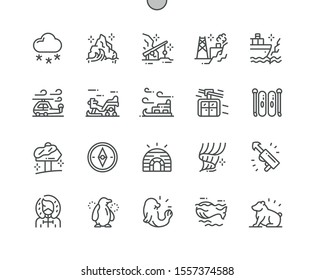 Arctic Well-crafted Pixel Perfect Vector Thin Line Icons 30 2x Grid for Web Graphics and Apps. Simple Minimal Pictogram