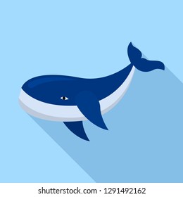 Arctic whale icon. Flat illustration of arctic whale vector icon for web design