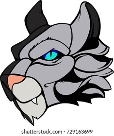Arctic Wild Cat Head Illustration Vector
