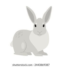 Arctic wild hare. Arctic and antarctic animals, snow rabbit cartoon vector illustration