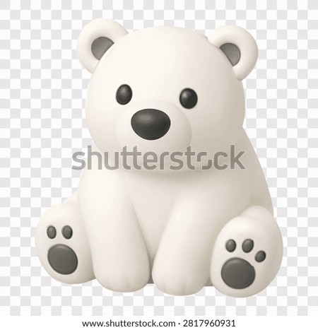 Arctic and Winter Animals Vector Icon Set | 3D icon set | polar bear