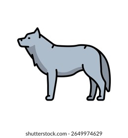 arctic wolf color flat icon for digital and print projects. Arctic animals. Minimal clean icons for apps and websites. Modern simple icons for UI UX and branding