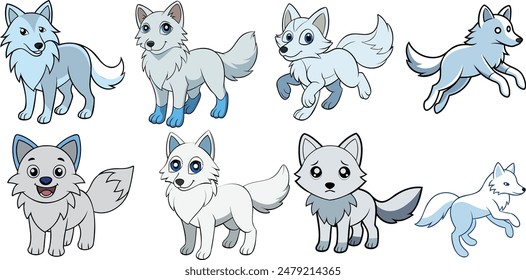 Arctic Wolf design ,animal vector design 