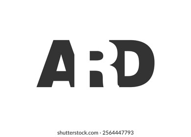 ARD logo design. Initial letter A R D bold font style for tech startups, consulting, corporate branding. Creative company name, headlines typography identity, trendy logotype. Vector illustration.