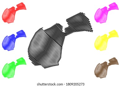 Ardabil City (Islamic Republic of Iran, Persia, Ardabil Province) map vector illustration, scribble sketch City of Ardebil map