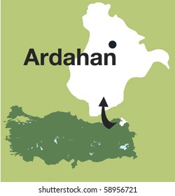 Ardahan. The cities of Turkey.