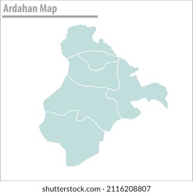 ardahan map illustration vector city of turkey
