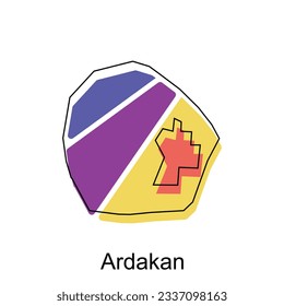 Ardakan City of Iran map vector illustration, vector design template