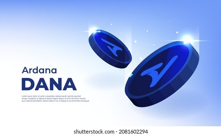 Ardana (DANA) coin banner. DANA coin cryptocurrency concept banner background.