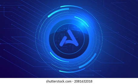 Ardana (DANA) coin banner. DANA coin cryptocurrency concept banner background.