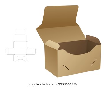 ardboard locked point flip box die cut template