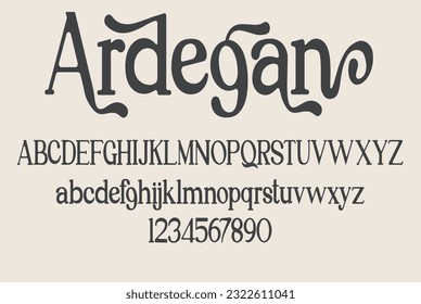 Ardegan is alphabet modern serif font