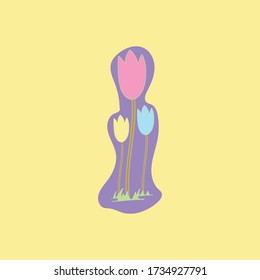 arden flowers isolated on  vector set