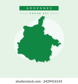 Ardennes Department (France, French Republic, Grand Est region) map vector illustration, scribble sketch Ardennes map