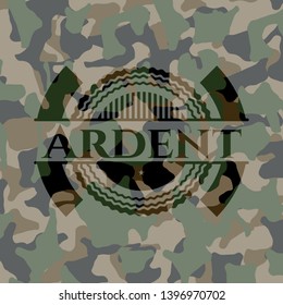 Ardent on camouflage pattern. Vector Illustration. Detailed.