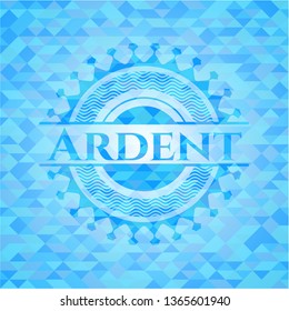 Ardent realistic light blue mosaic emblem
