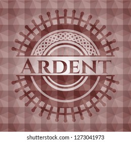 Ardent red seamless geometric emblem.