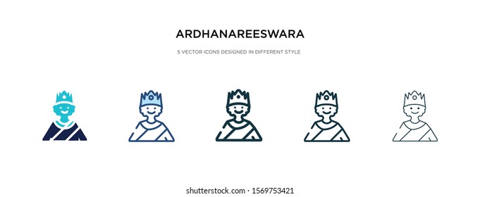 ardhanareeswara icon in different style vector illustration. two colored and black ardhanareeswara vector icons designed in filled, outline, line and stroke style can be used for web, mobile, ui