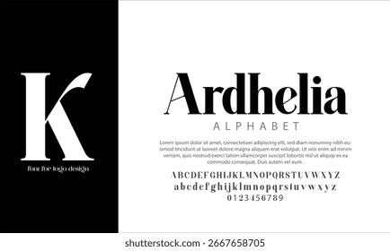 Fonte em alfabeto vetorial Ardhelia para design de logotipo